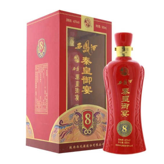 陜西西鳳酒8年秦皇御宴口感鳳香型45度白酒500ml單瓶裝