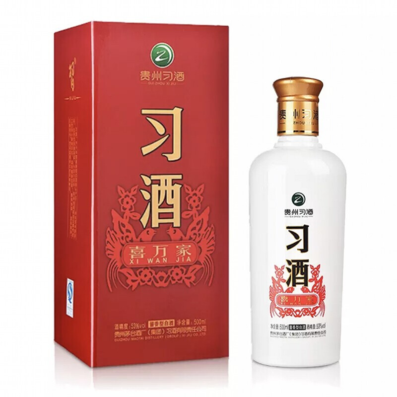 貴州習(xí)酒喜萬(wàn)家53度醬香型500ml單瓶裝
