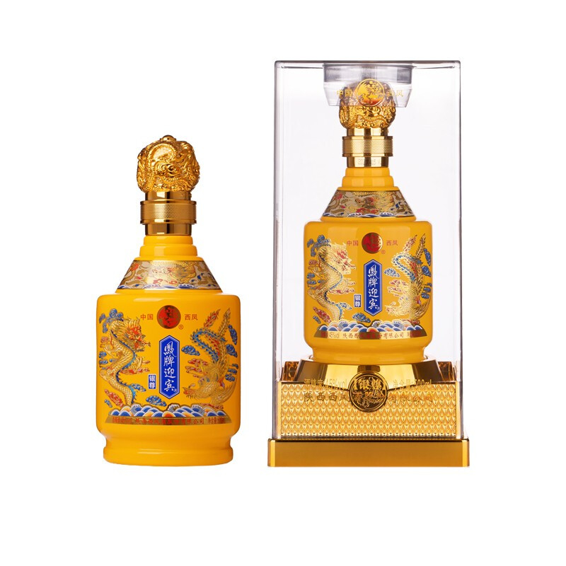 陜西西鳳酒鳳牌迎賓銀尊口感濃香型45度白酒500ml單瓶裝