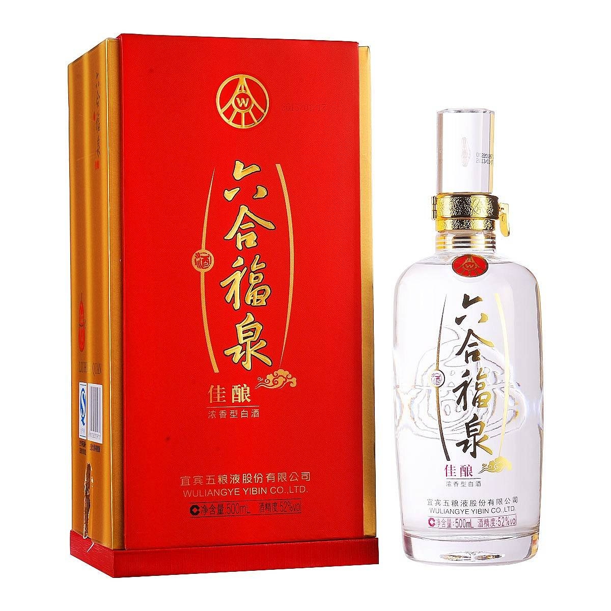 五糧液六合福泉佳釀口感濃香型52度白酒500ml單瓶裝
