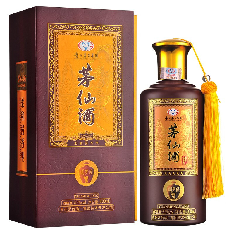 貴州茅臺集團茅仙酒圓夢匠飛天仙女圖口感醬香型53度白酒500ml單瓶裝