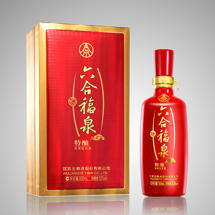 五糧液六合福泉特釀口感濃香型52度白酒500ml單瓶裝