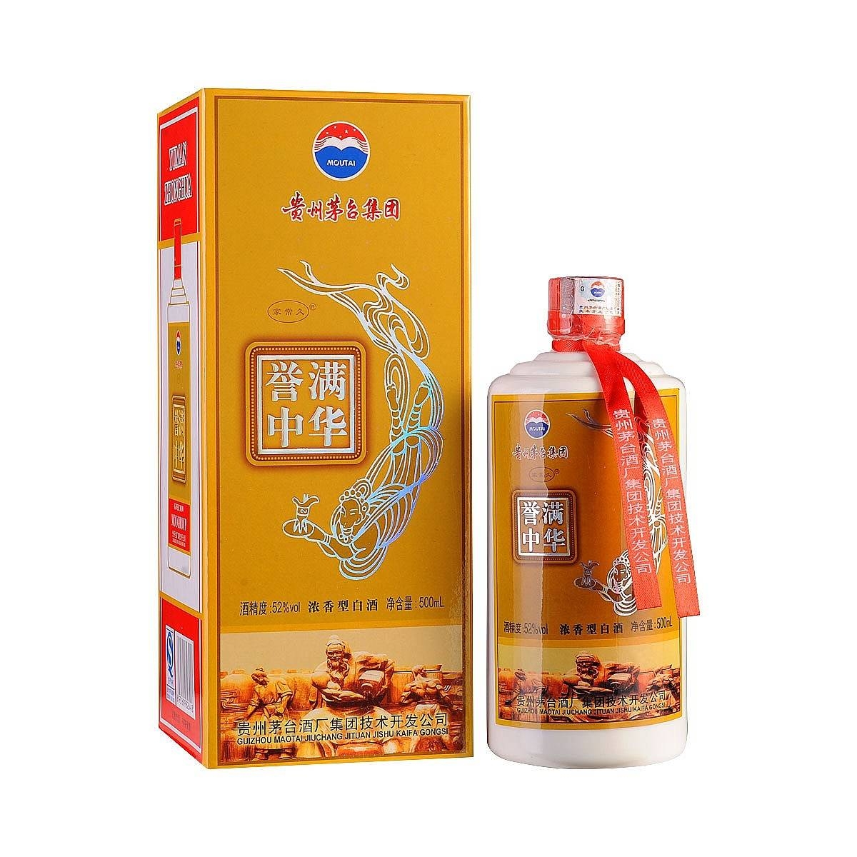 貴州茅臺(tái)集團(tuán)譽(yù)滿中華口感濃香型52度白酒500ml單瓶裝