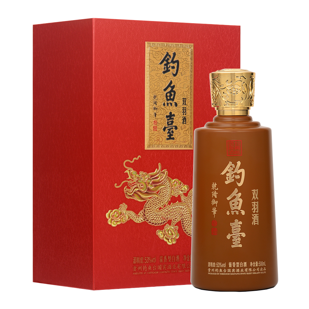 貴州釣魚(yú)臺(tái)雙羽酒53度醬香型500ml單瓶裝