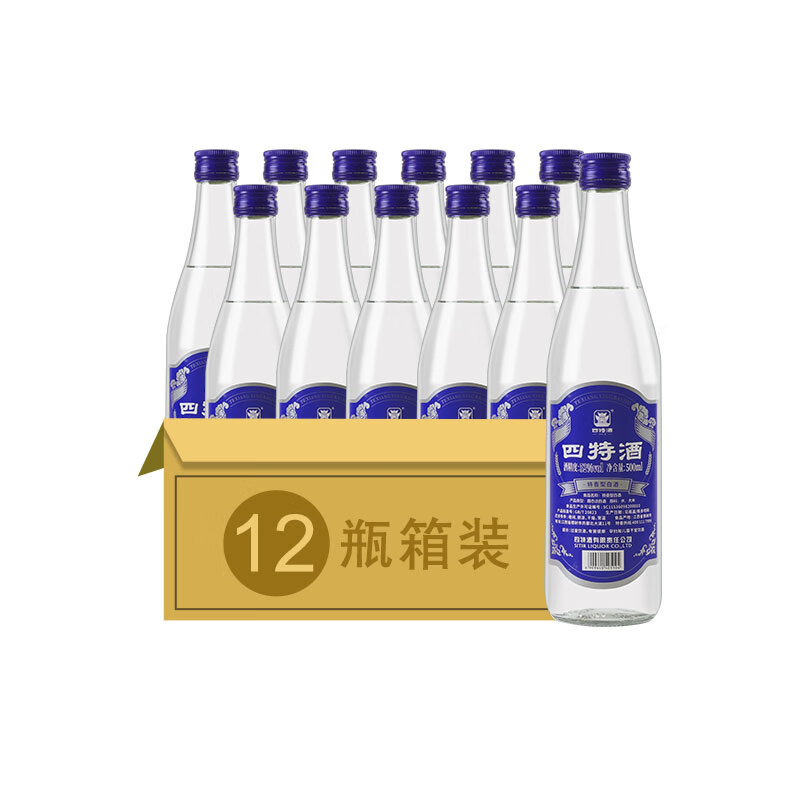四特藍(lán)標(biāo)52度特香型白酒500ml