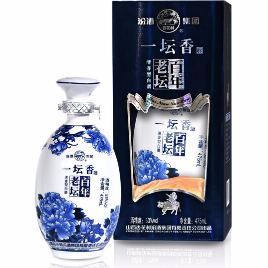 汾酒集團百年老壇一壇香珍藏口感清香型53度白酒475ml一壇裝
