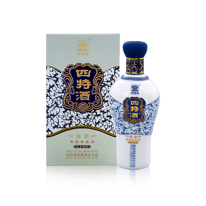 四特錦瓷五星52度特香型白酒460ml