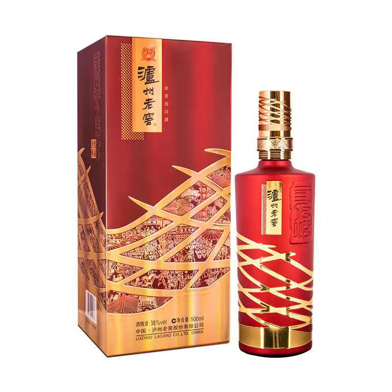 四川瀘州老窖三人炫紅運開懷口感濃香型38度白酒500ml單瓶裝