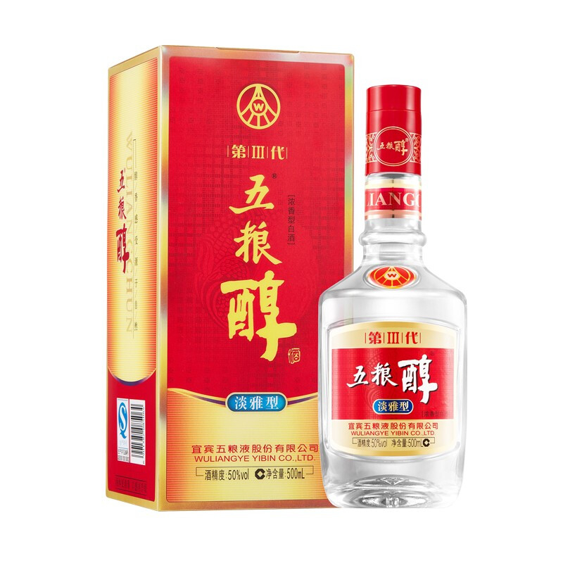 五糧液五糧醇第三代淡雅口感濃香型50度白酒500ml單瓶裝
