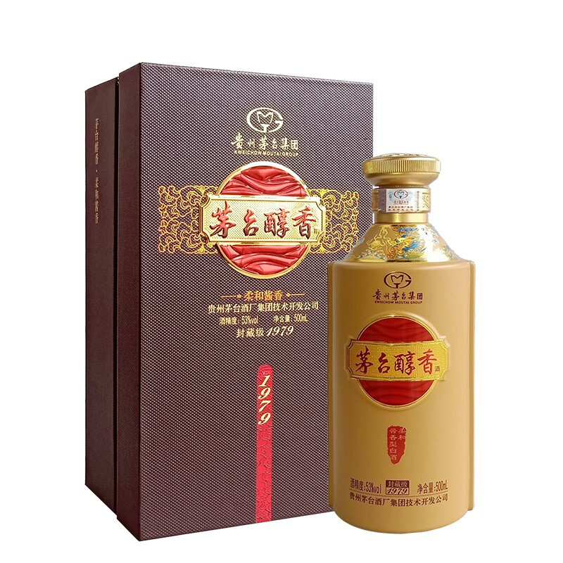 貴州茅臺53度醇香封藏級1979柔和醬香型500ml單瓶裝