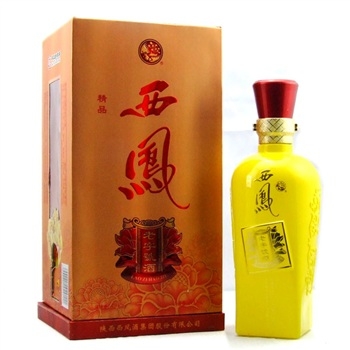 陜西西鳳酒老字號(hào)精品黃瓶口感鳳香型52度白酒500ml單瓶裝