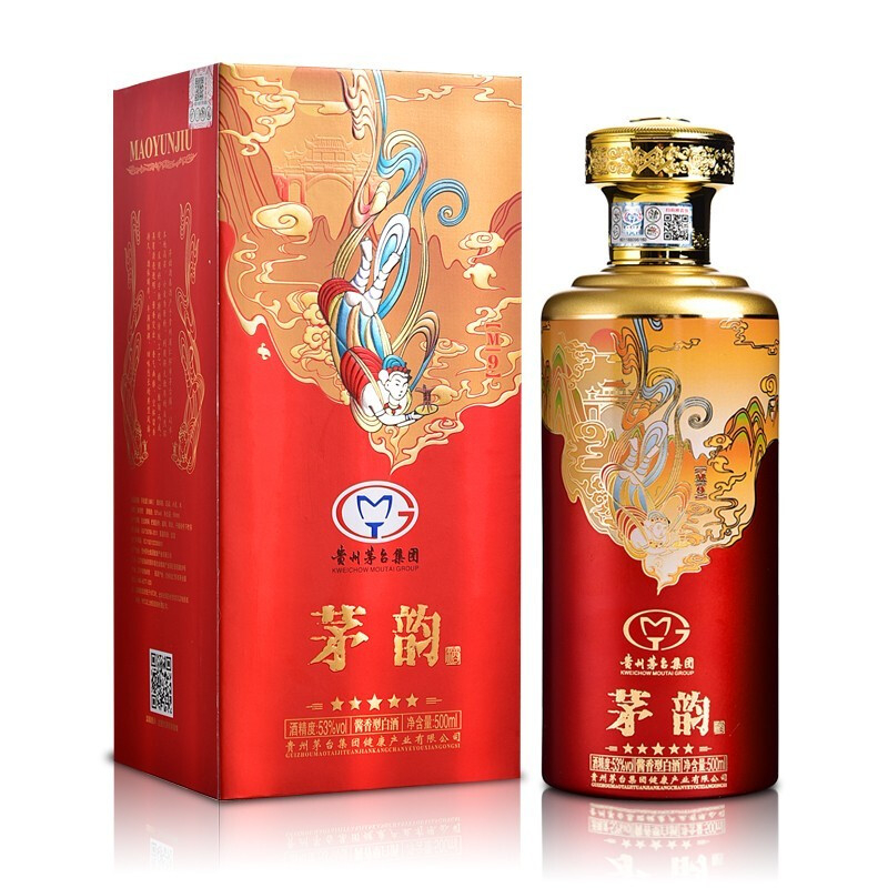 貴州茅臺(tái)集團(tuán)茅韻醬酒M9飛天仕女圖口感醬香型53度白酒500ml單瓶裝