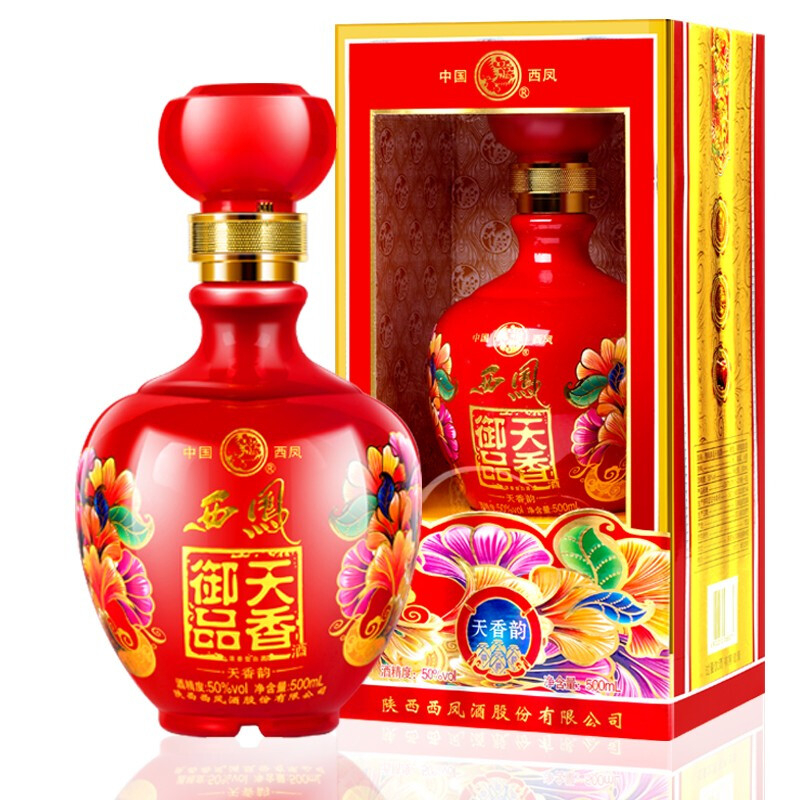 陜西西鳳御品天香 新天香韻口感濃香型50度白酒500ml單瓶裝