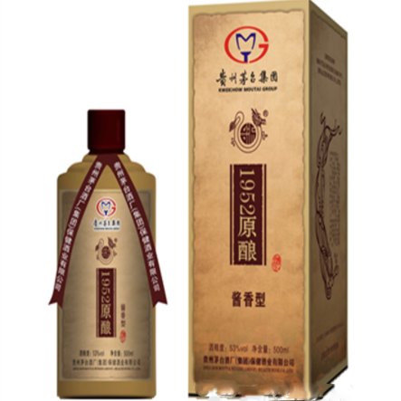 貴州茅臺集團(tuán)1952原釀口感醬香型53度白酒500ml單瓶裝