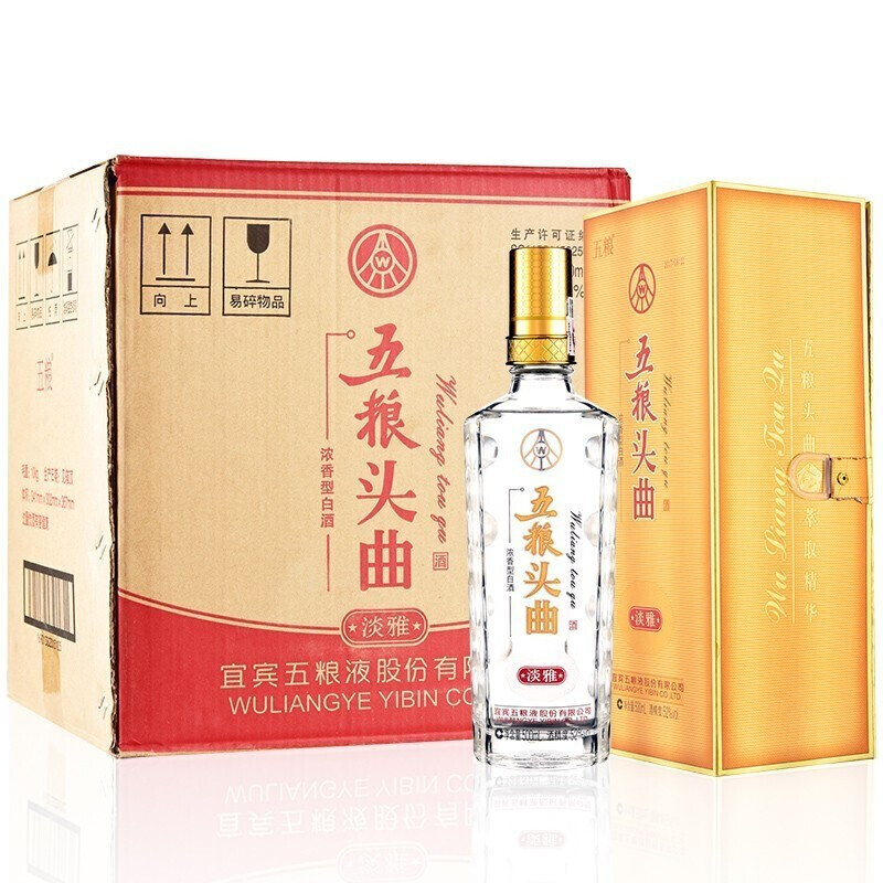 五糧液五糧頭曲淡雅口感濃香型52度白酒500ml單瓶裝