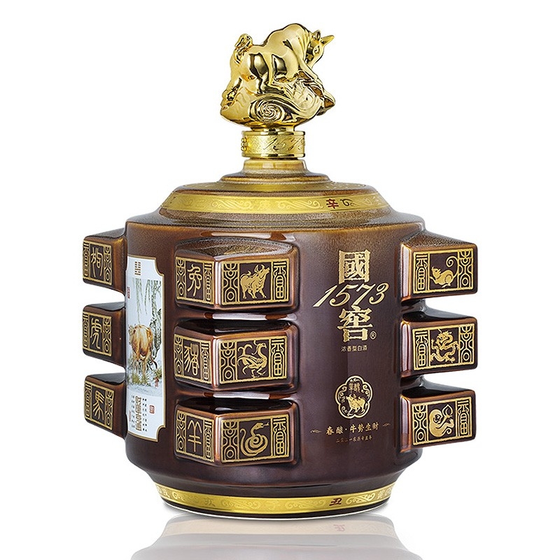 四川瀘州老窖國窖1573封藏大典春釀牛勢生財55度濃香型白酒5L