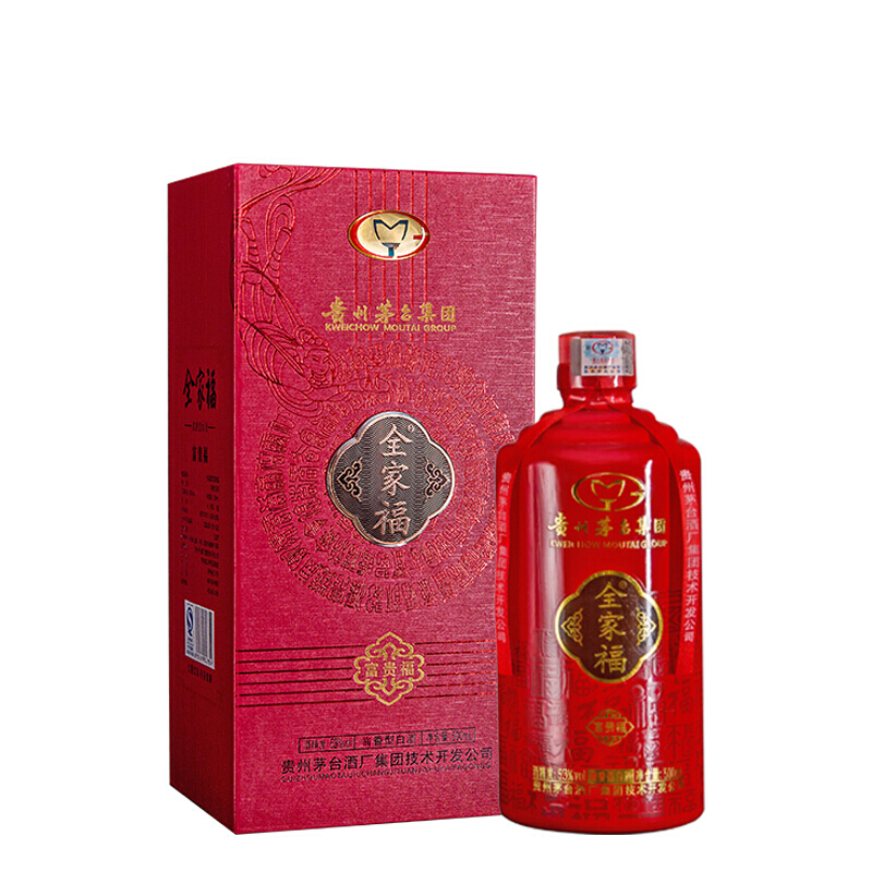 貴州茅臺集團全家福酒富貴福53度柔和醬香型白酒500ml單瓶裝