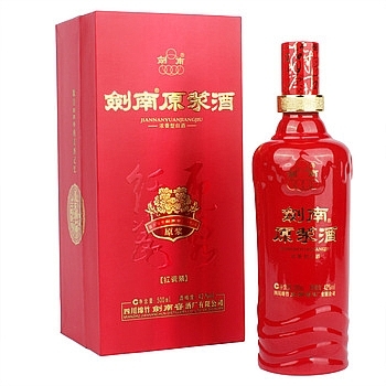 四川劍南春原漿酒紅瓷裝口感濃香型42度白酒500ml單瓶裝