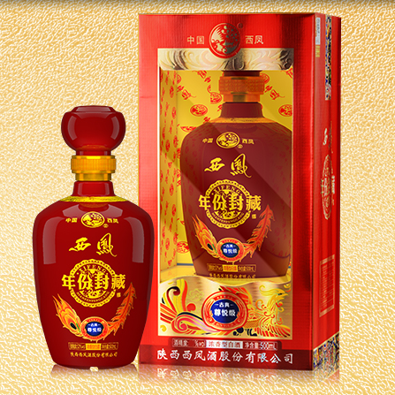 陜西西鳳酒年份封藏尊悅級口感濃香型45度白酒500ml單瓶裝