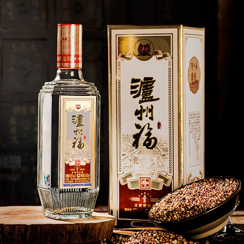 瀘州老窖瀘州福酒A/5口感濃香型52度白酒500ml單瓶裝
