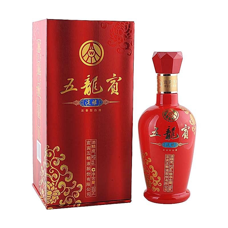 五糧液五龍賓淡雅尚雅口感濃香型52度白酒500ml單瓶裝