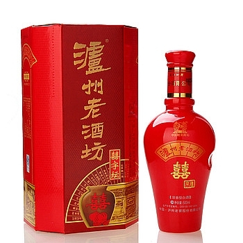 四川瀘州老窖瀘州老酒坊喜字壇口感濃香型52度白酒500ml單瓶裝