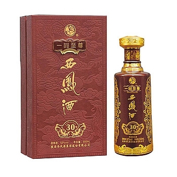 陜西西鳳酒一品至尊30年口感鳳香型52度白酒500ml單瓶裝