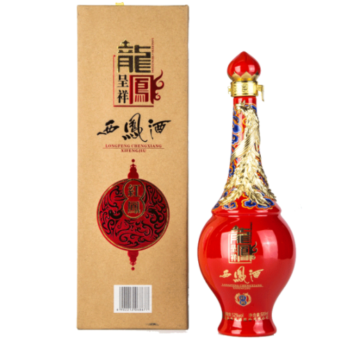 陜西西鳳酒龍鳳呈祥紅鳳口感綿柔鳳香型52度白酒500ml單瓶裝