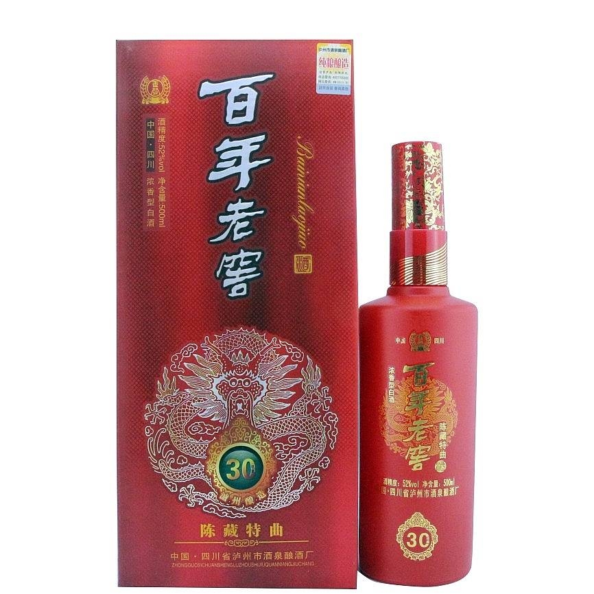 四川瀘州老窖百年老窖陳藏特曲30年口感濃香型52度白酒500ml單瓶裝