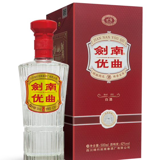 四川劍南春酒廠劍南優(yōu)曲52度口感濃香型白酒500ml單瓶裝