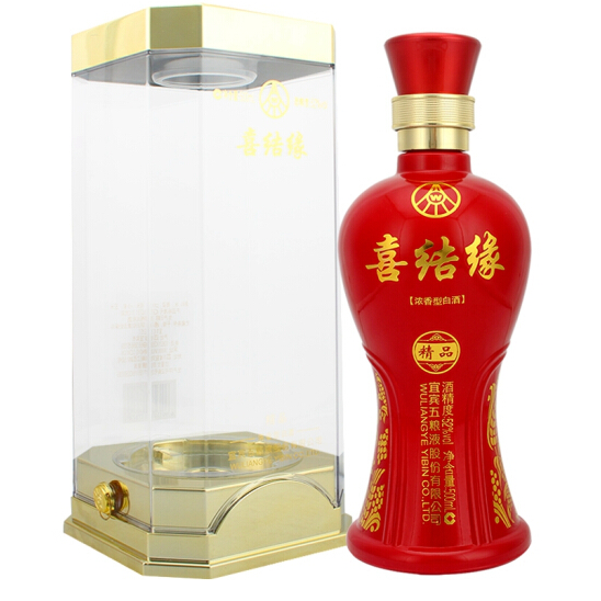 五糧液喜結(jié)緣精品口感濃香型52度白酒500ml單瓶裝