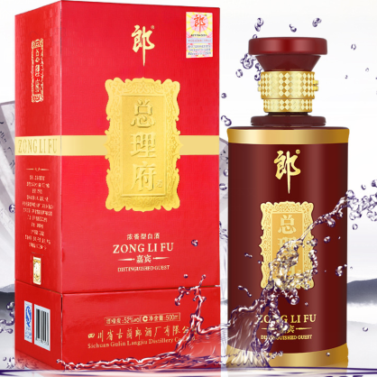 四川郎酒總理府嘉賓酒口感濃香型52度白酒500ml單瓶裝