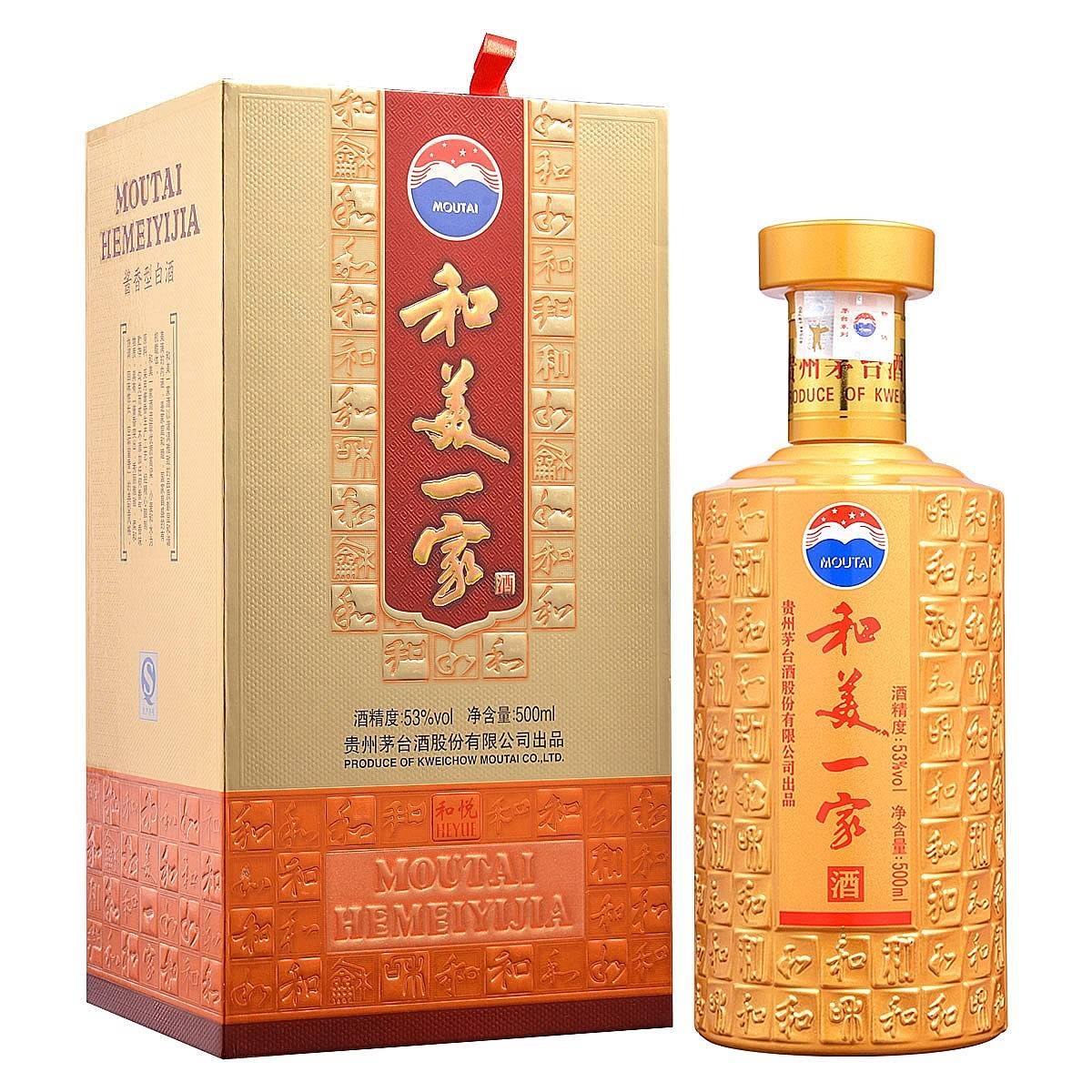 貴州茅臺(tái)集團(tuán)和美一家金瓶和悅口感醬香型53度白酒500ml單瓶裝