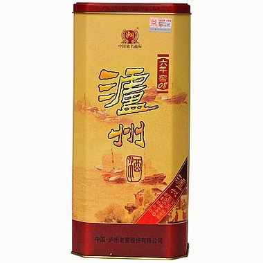 四川瀘州老窖六年窖口感濃香型38度白酒500ml單瓶裝