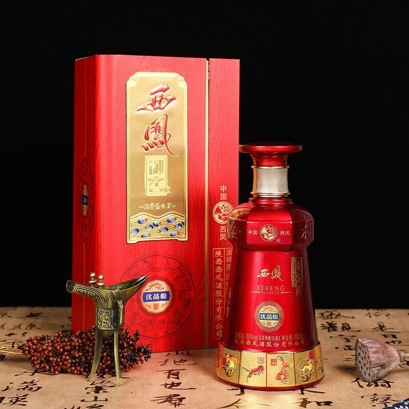陜西西鳳酒御窖優(yōu)品級紅瓶口感鳳香型50度白酒500ml單瓶裝