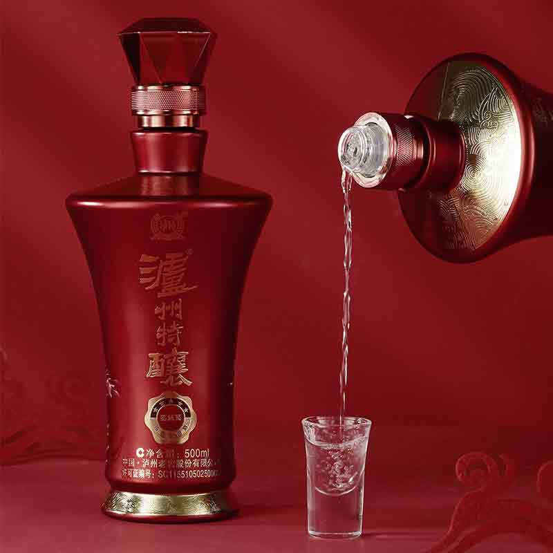 瀘州老窖瀘州特釀鑒藏口感濃香型52度白酒500ml單瓶裝