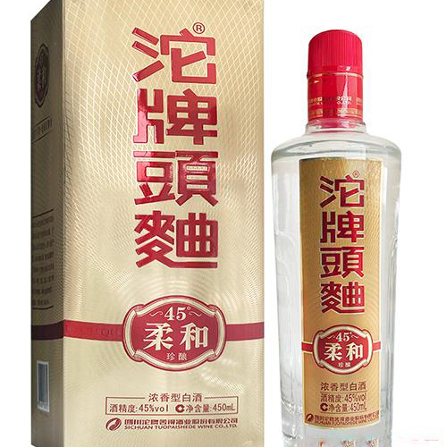 四川沱牌舍得集團(tuán)沱牌頭曲柔和珍釀口感濃香型45度白酒450ml單瓶裝