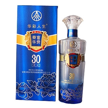 五糧液華彩人生榮華富貴30年典藏口感濃香型52度白酒500ml單瓶裝