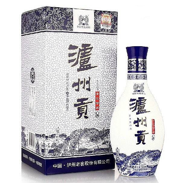 四川瀘州老窖瀘州貢青花窖藏口感濃香型52度白酒500ml單瓶裝