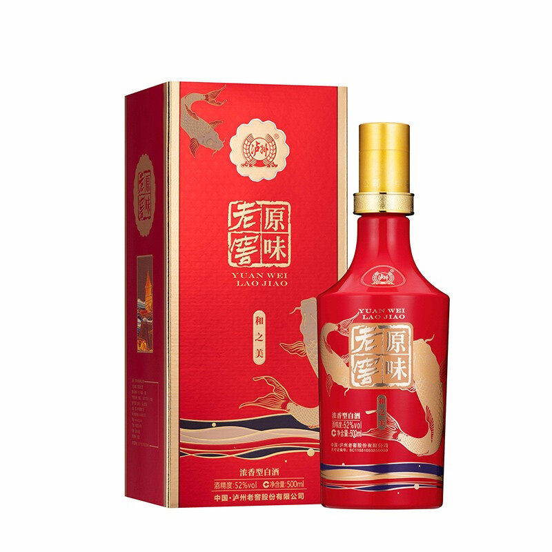 四川瀘州老窖原味老窖和之美口感濃香型52度白酒500ml單瓶裝