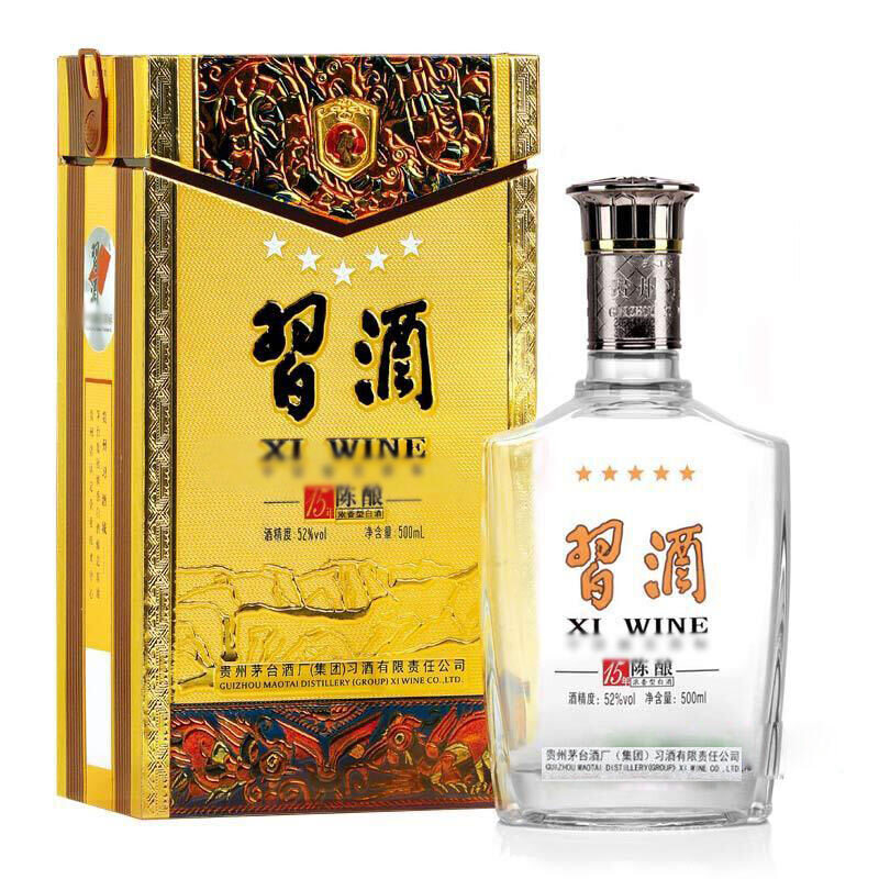 貴州習(xí)酒黃金五星15年陳釀52度濃香型500ml單瓶裝