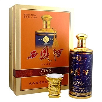陜西西鳳酒1368禮賓典藏禮盒口感鳳香型52度白酒1368ml禮盒裝