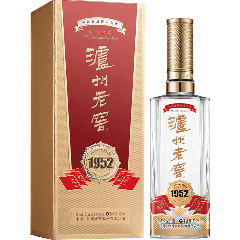 瀘州老窖1952口感濃香型52度白酒500ml單瓶裝