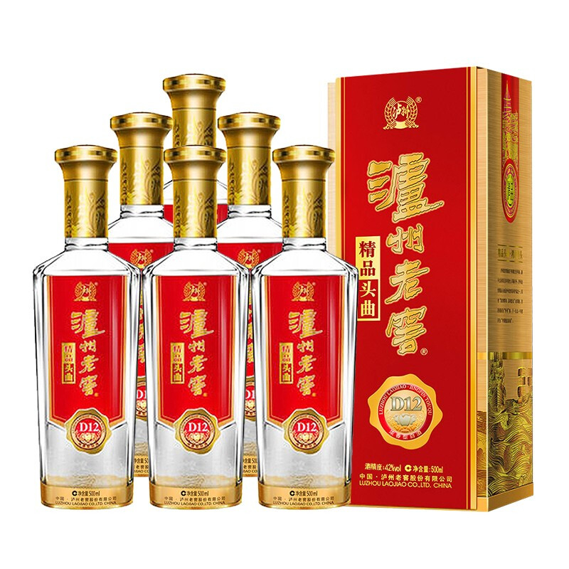瀘州老窖精品頭曲D12酒42度濃香型白酒500ml單瓶裝
