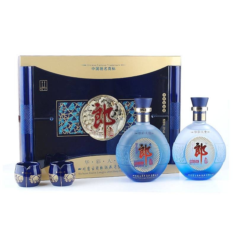 四川郎酒華彩人生禮盒口感濃香型52度白酒500ml*2禮盒裝