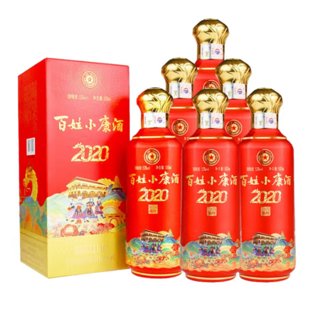 貴州茅臺(tái) 百姓小康2020 53度醬香型白酒 500ml *6