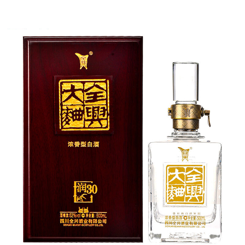 四川全興酒業(yè)52度大曲潤(rùn)30濃香型500ml單瓶裝