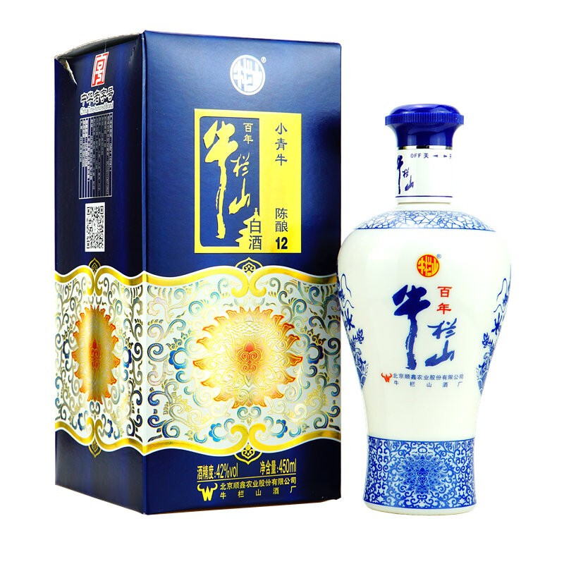 北京牛欄山酒業(yè)42度小青牛陳釀12濃香型白酒450ml單瓶裝
