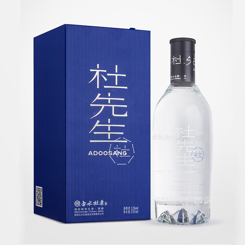 白水杜康杜先生酒口感清香型52度白酒500ml單瓶裝