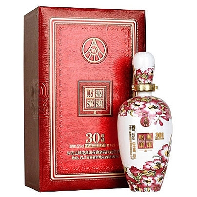 五糧液財源滾滾30年至尊珍藏口感濃香型52度白酒500ml單瓶裝